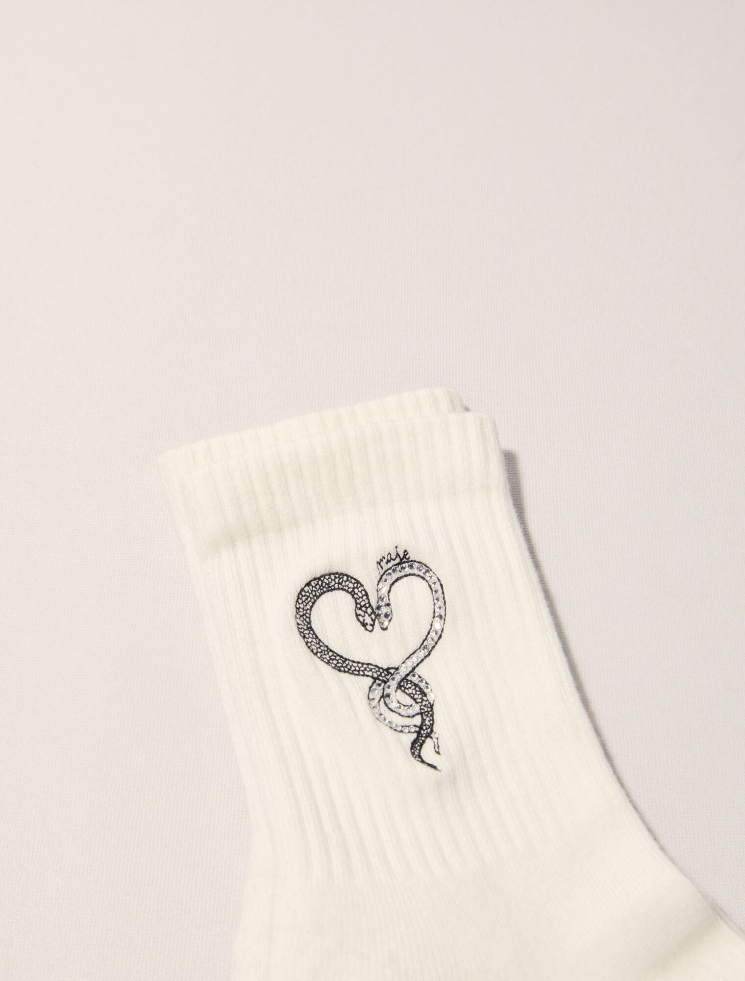 Chaussettes brodées à strass