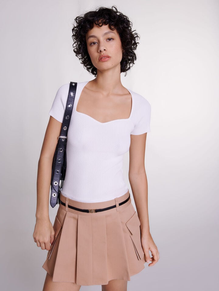 Jupe courte plissée