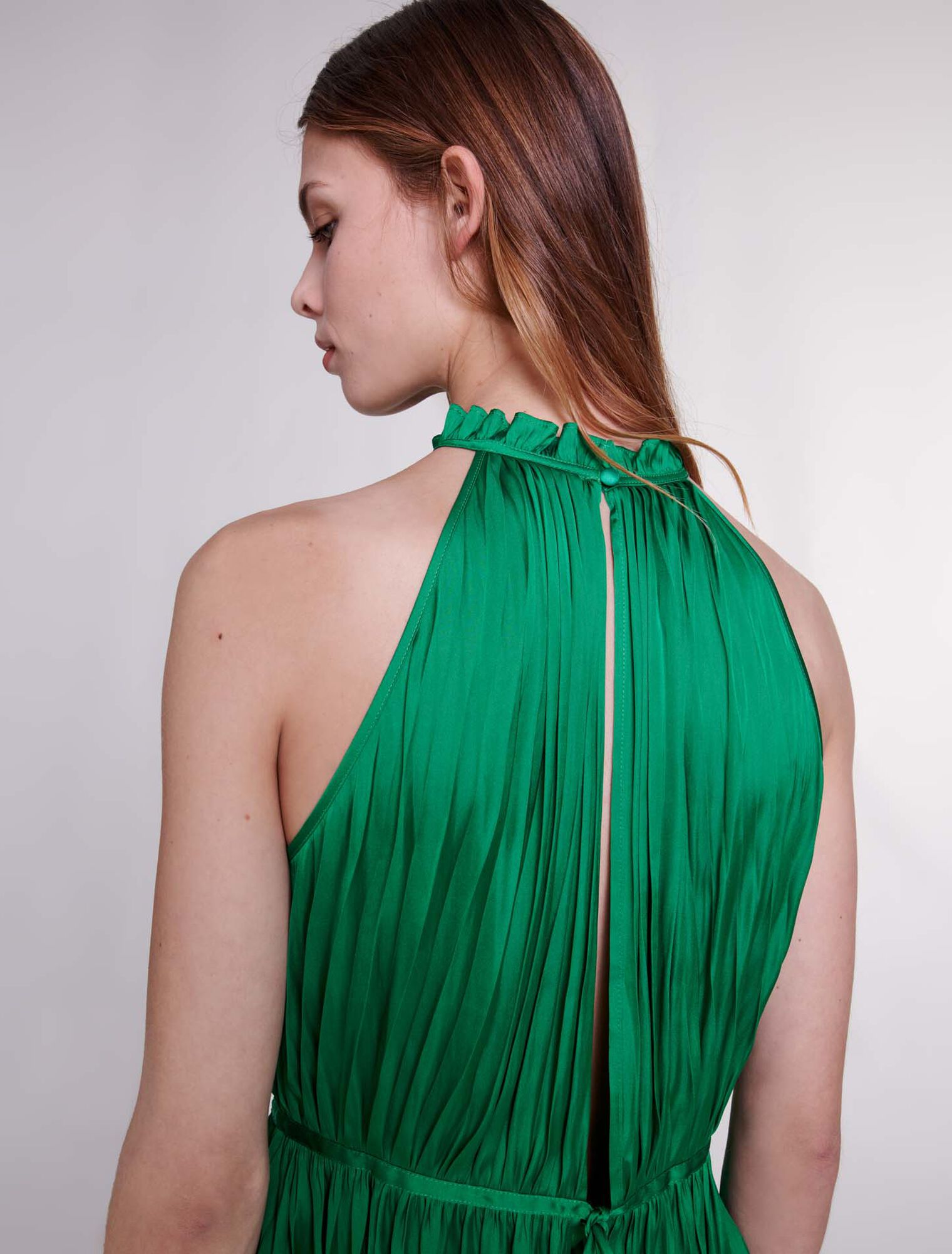 Pleated satin top