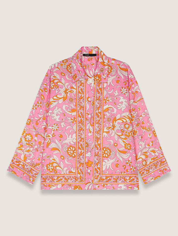 Chemise fluide en lin imprimée