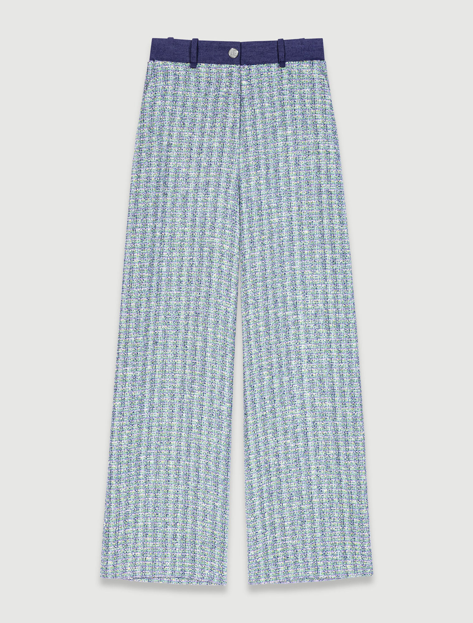 Pantalon large en tweed