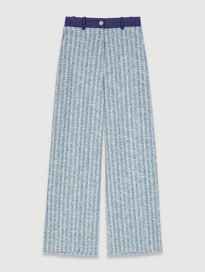 Pantalon large en tweed