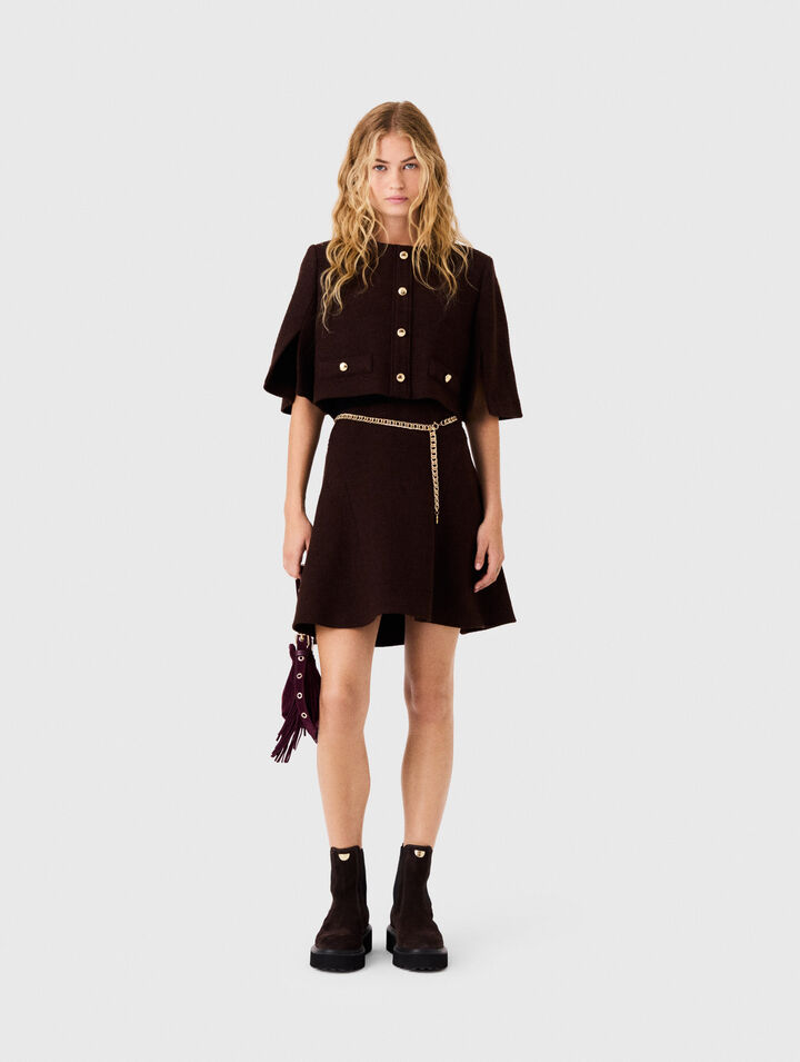 Robe cape 2-en-1 en tweed