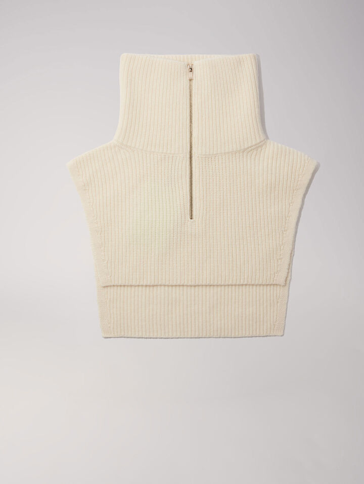 Cashmere/wool zip-up neck warmer