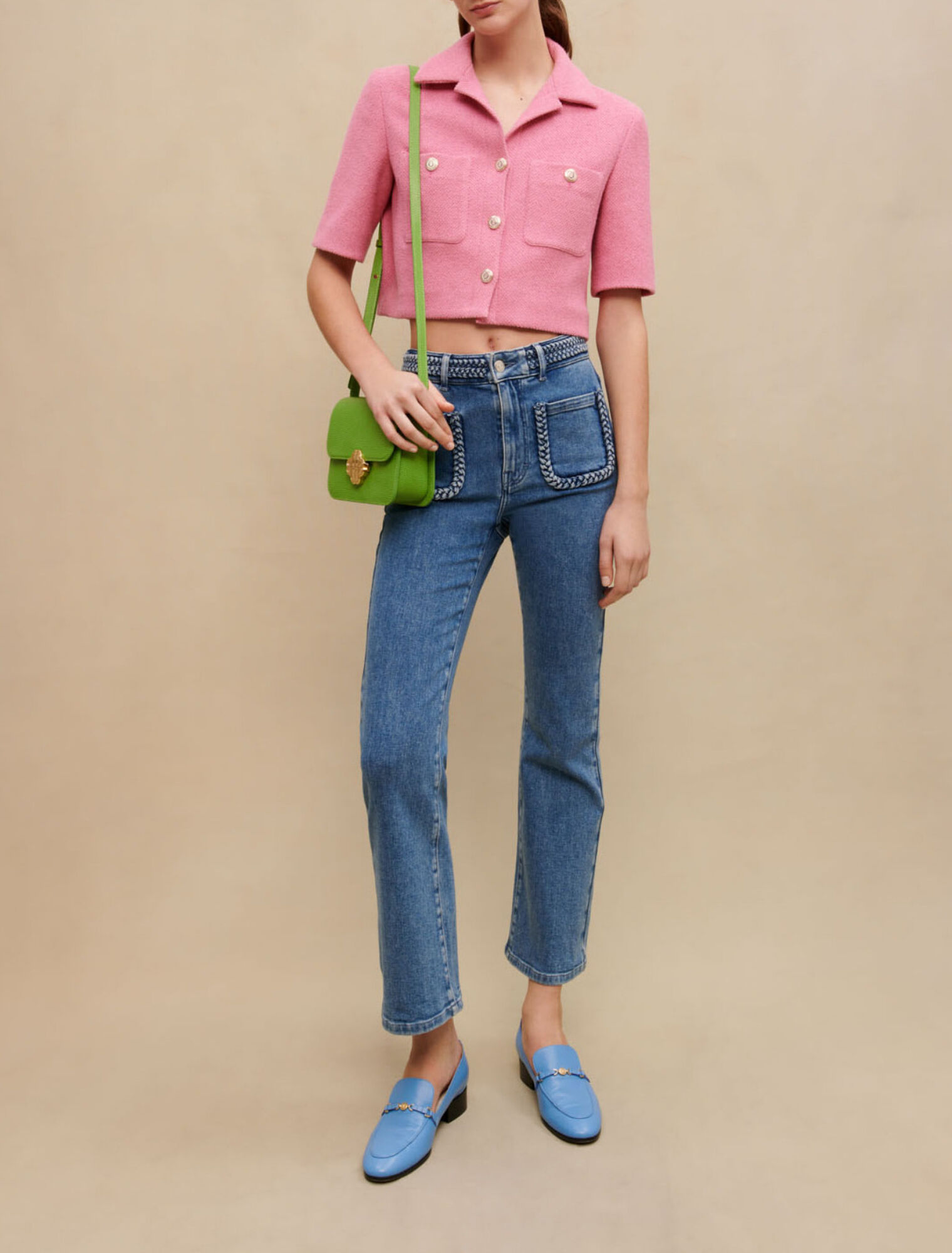Jeans with braided details