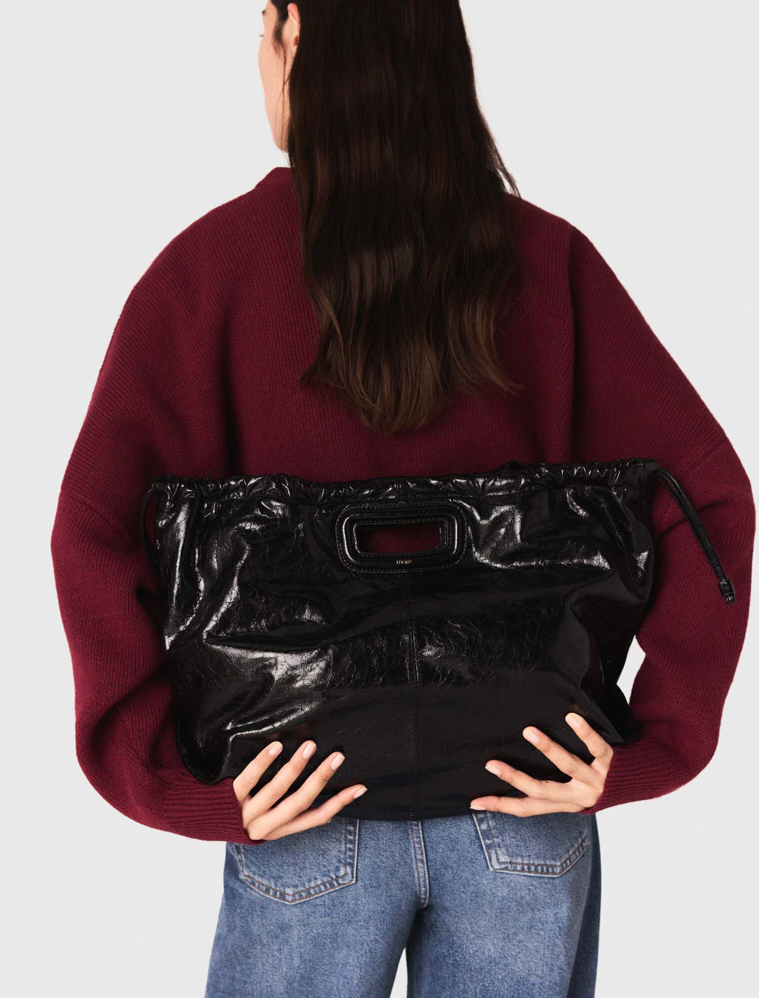 Sac M Tote en cuir craquel&eacute;