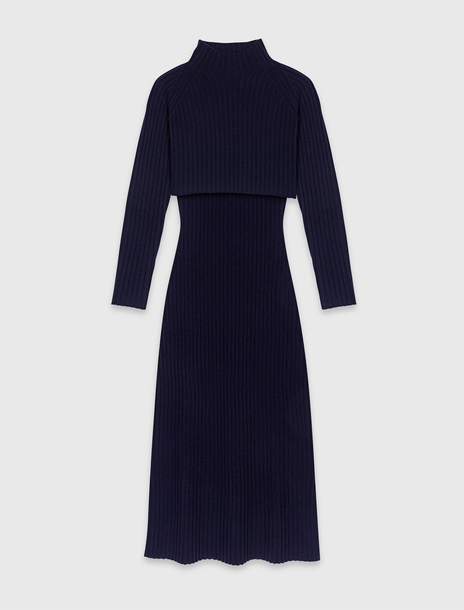 Knit dress with removable jumper