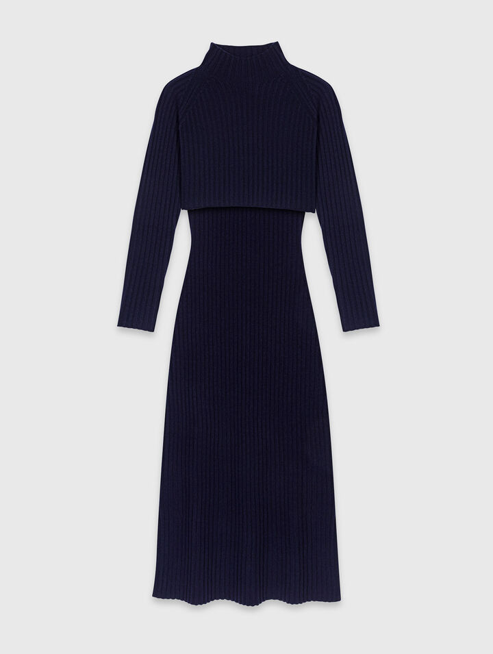 Knit dress with removable jumper