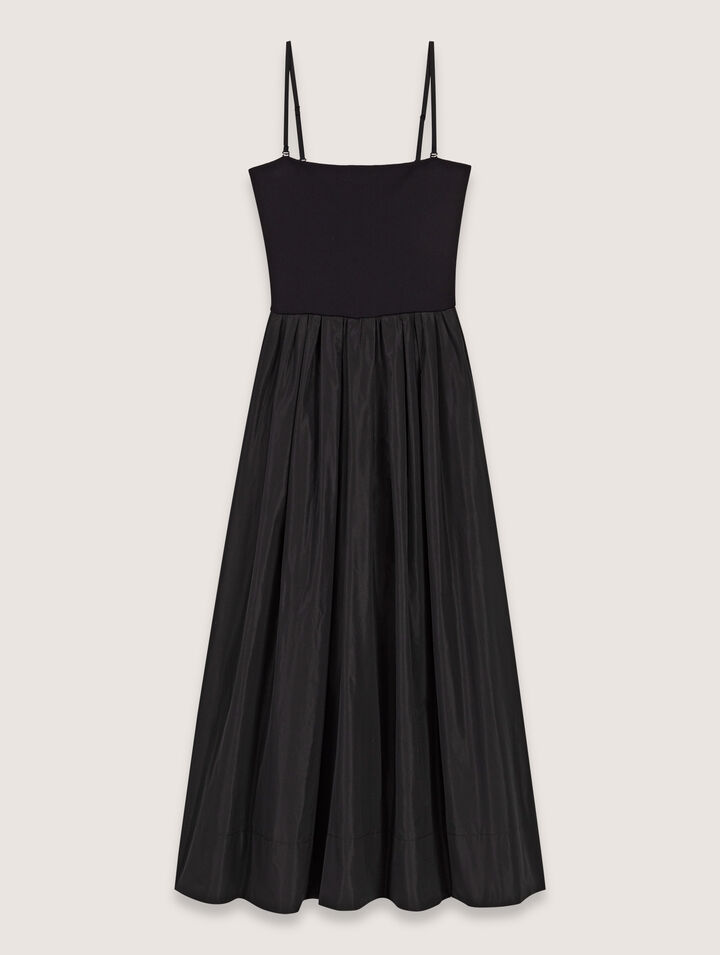 Strapless mesh and taffeta dress