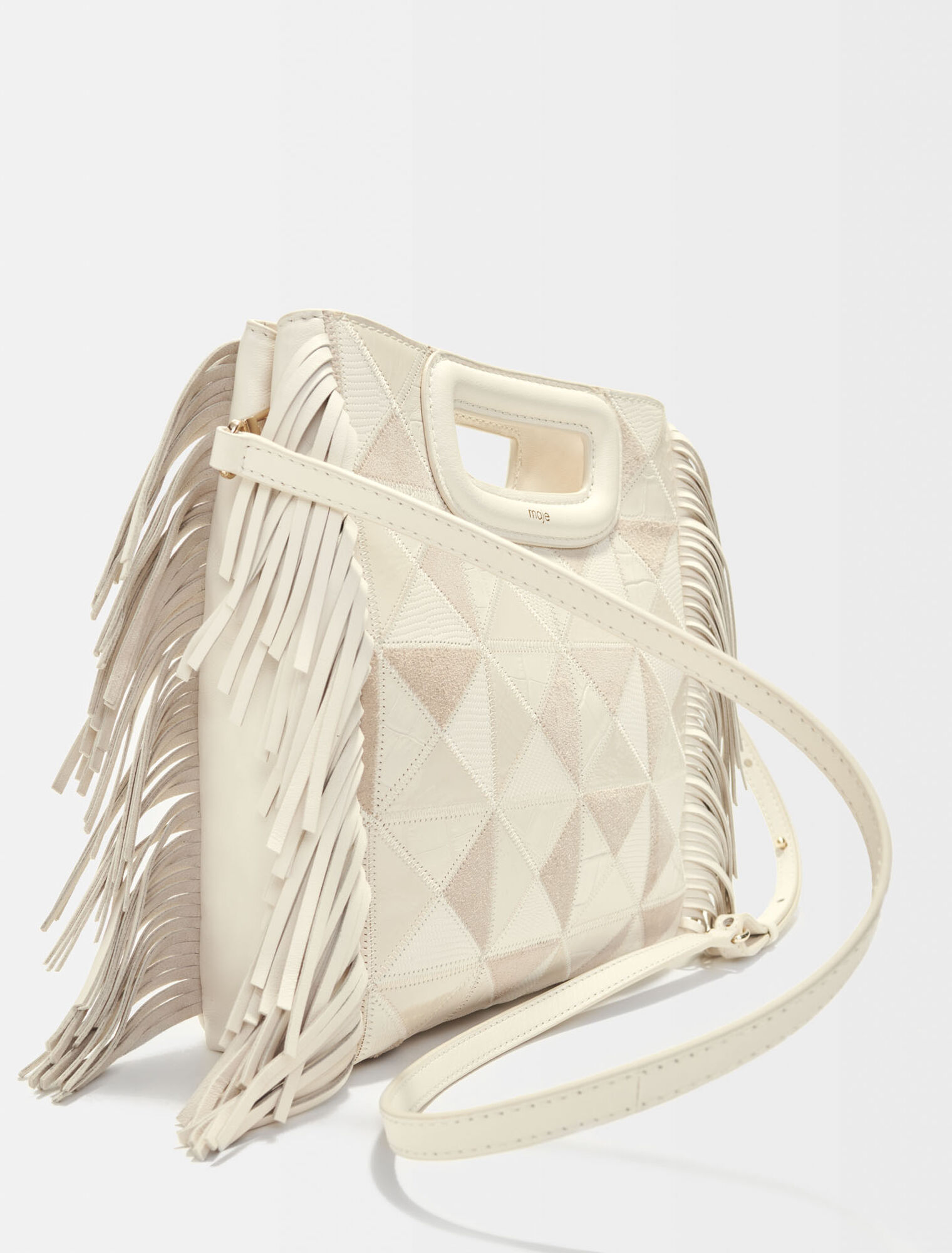 Leather M bag with patches