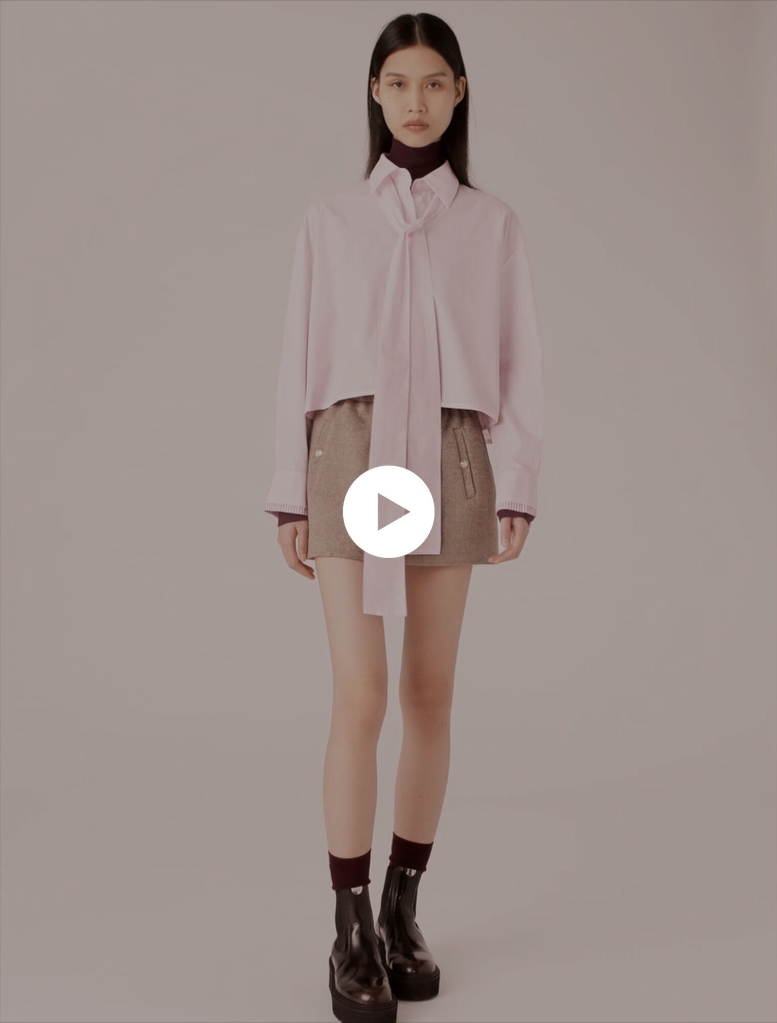 Chemise courte avec Lavallière