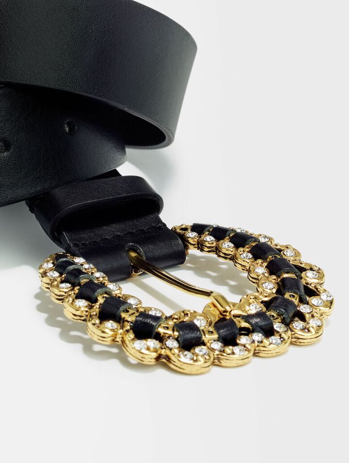 Ceinture à boucle ornée de strass