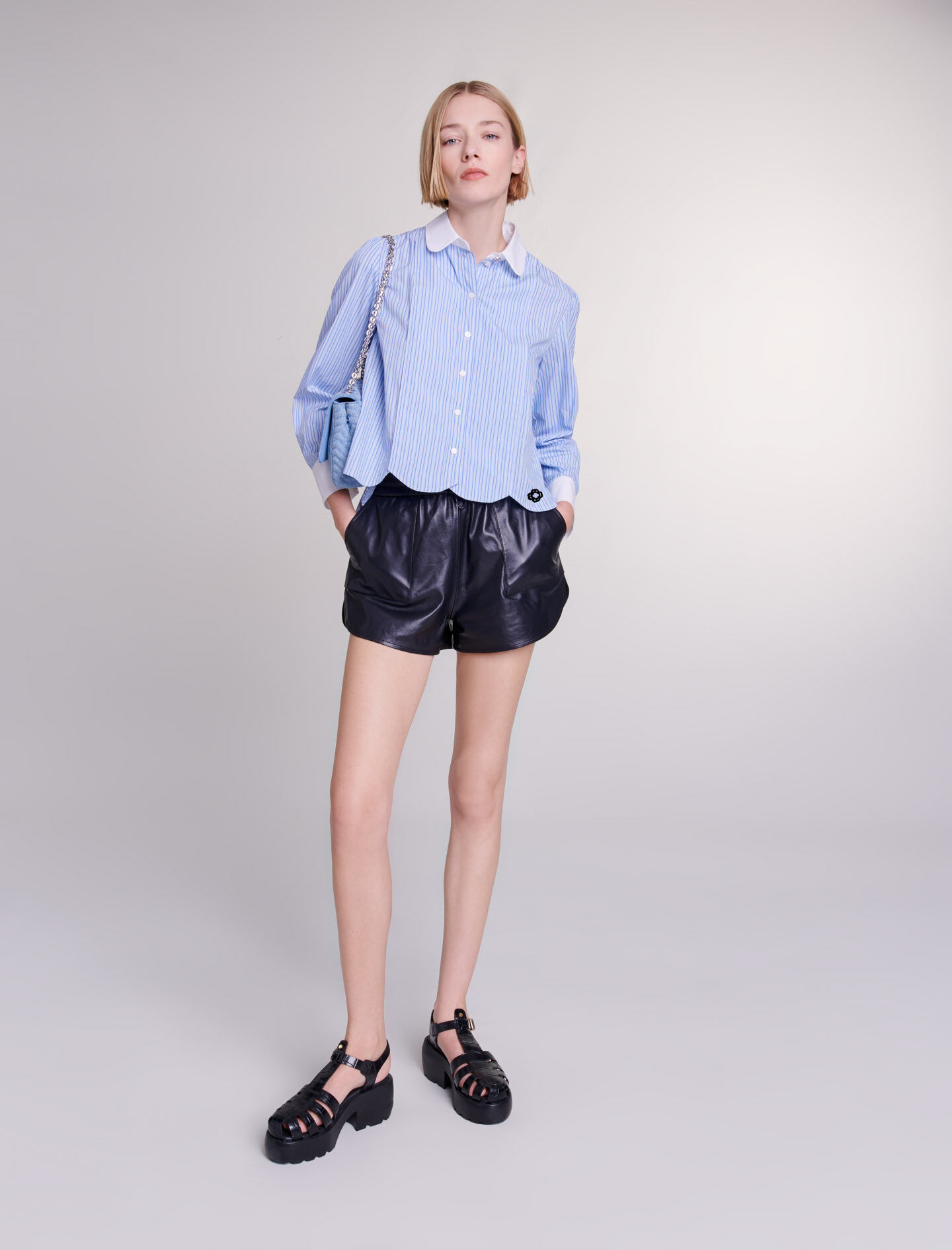 ■MOJO ESPIN(模造エスピン)Jacquard shirt-type A-line dress Marylin Sequin Dress | Marciano Ca