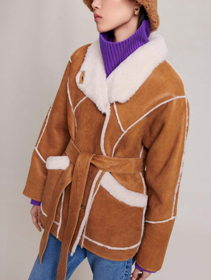 Manteau court shearling