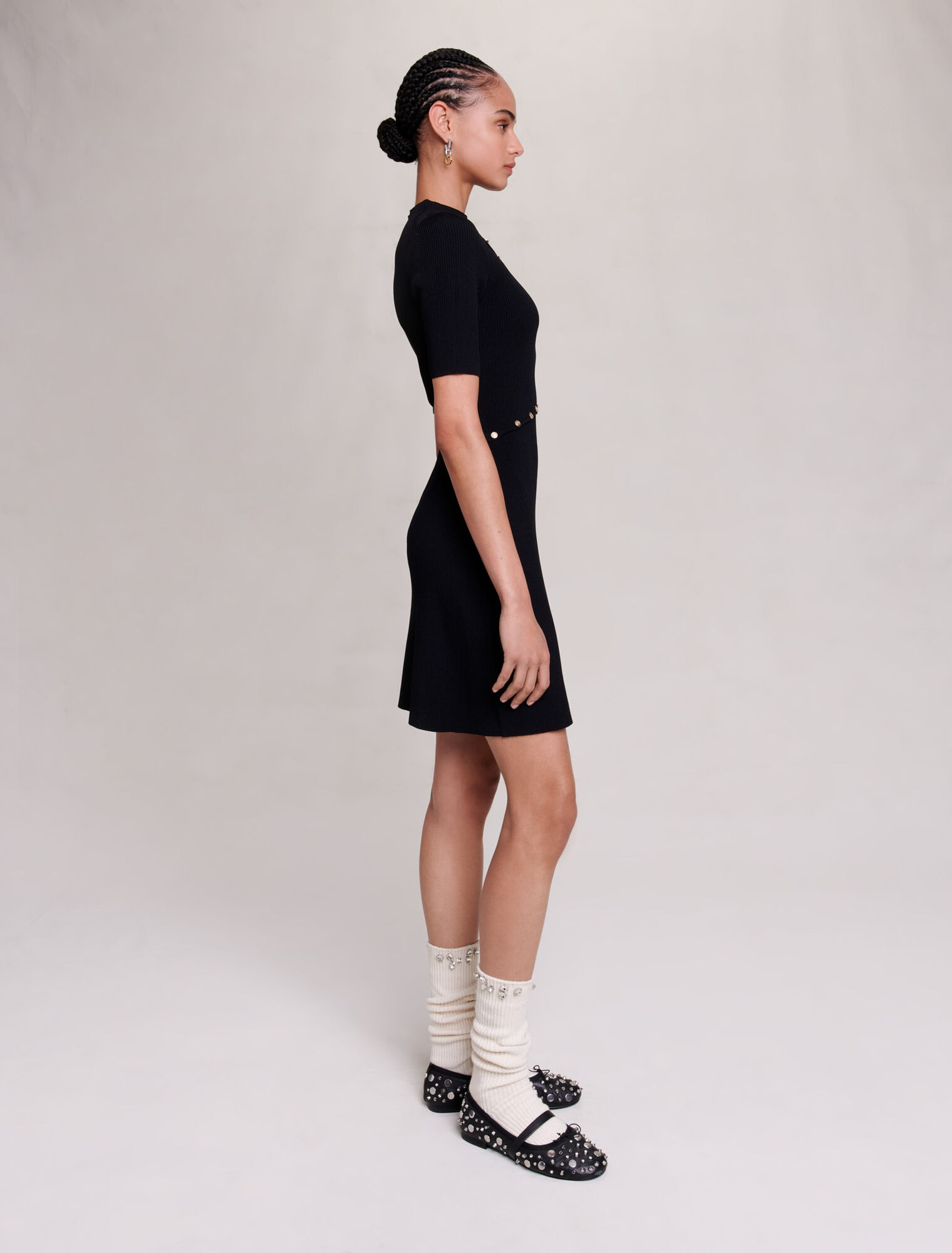 Dress in ribbed knit