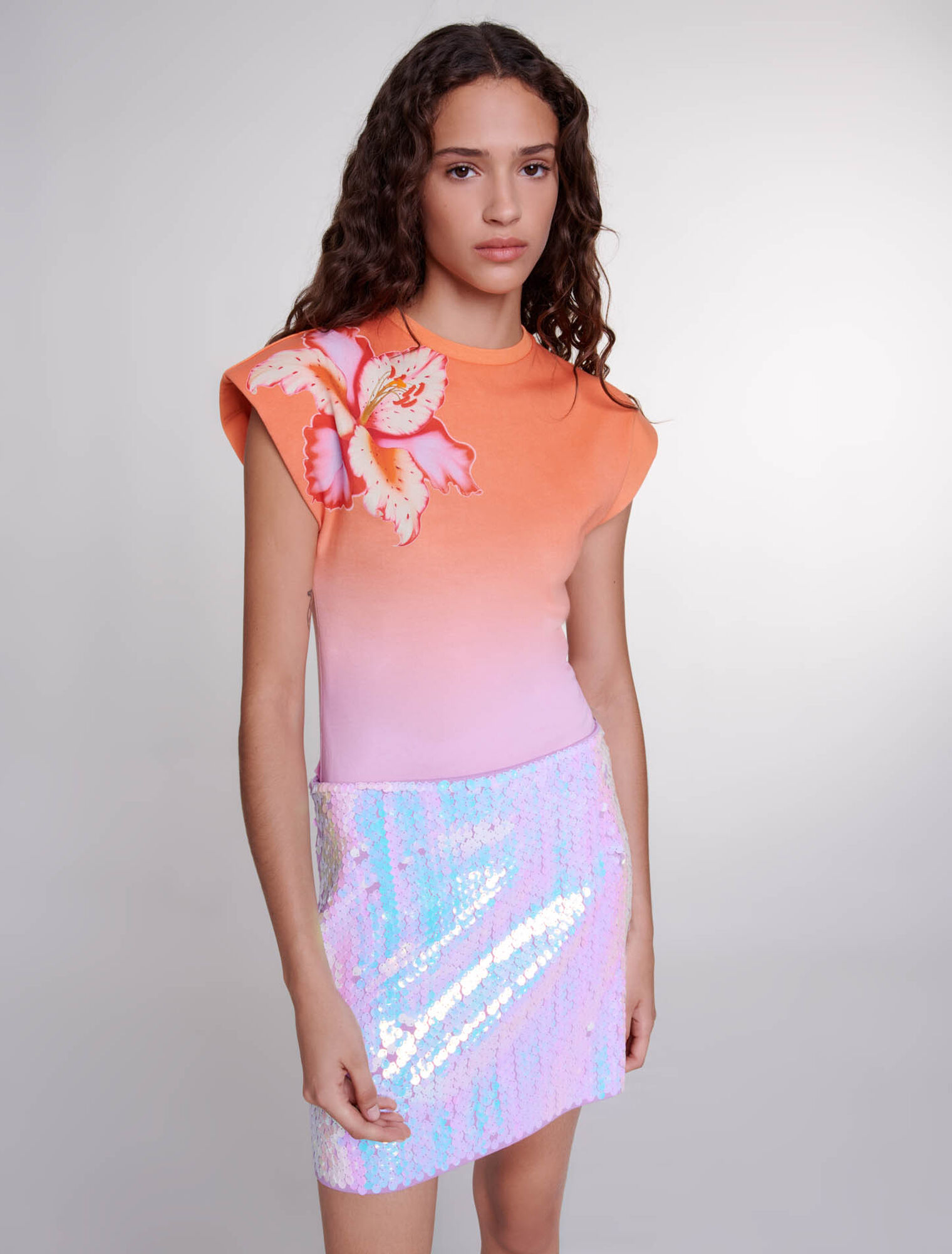 Jupe en maille à sequins
