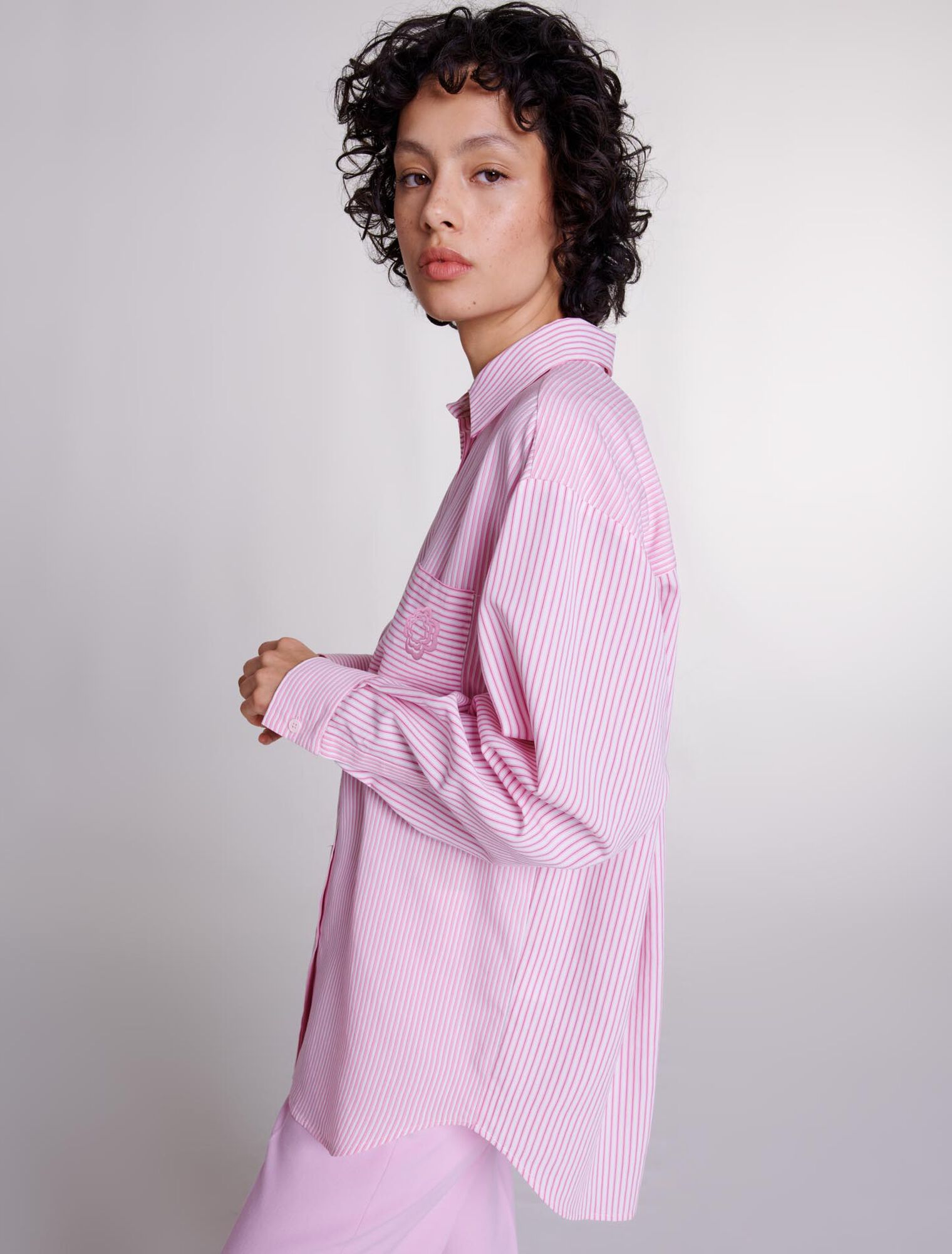 Chemise longue à rayures