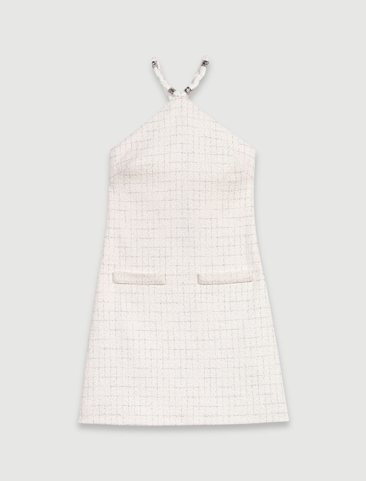 Robe courte en tweed à liens
