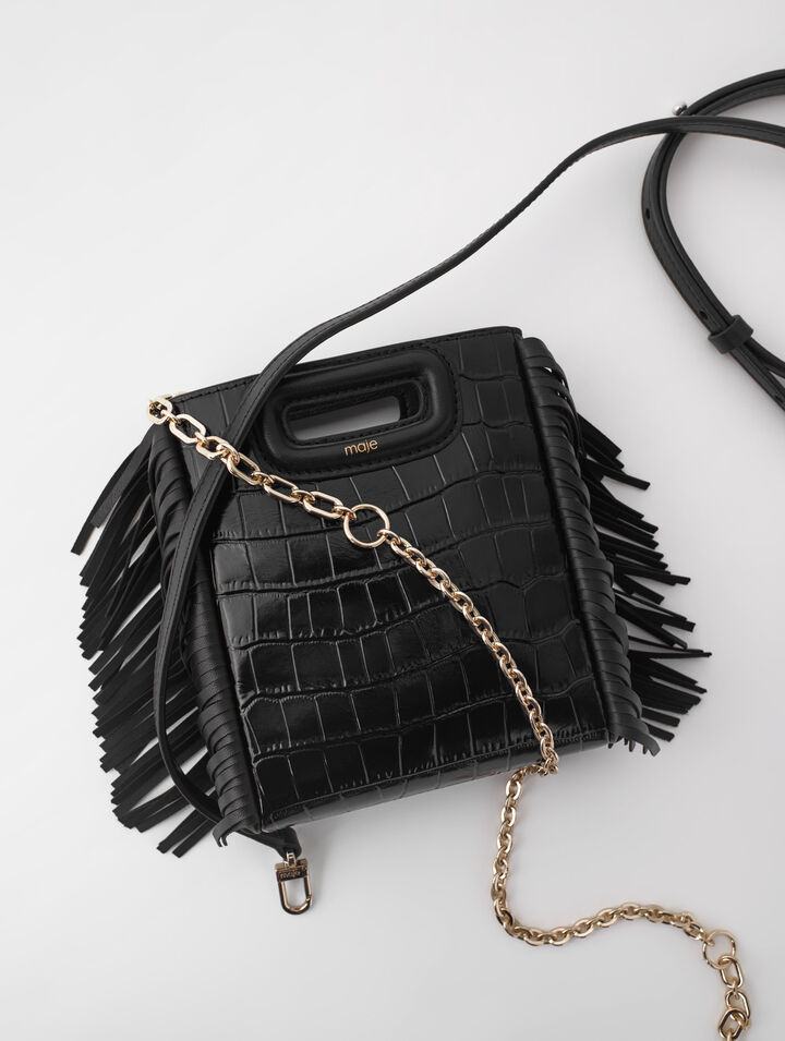 Sac M Mini en cuir croco