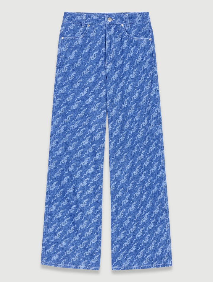 Jean large à motifs