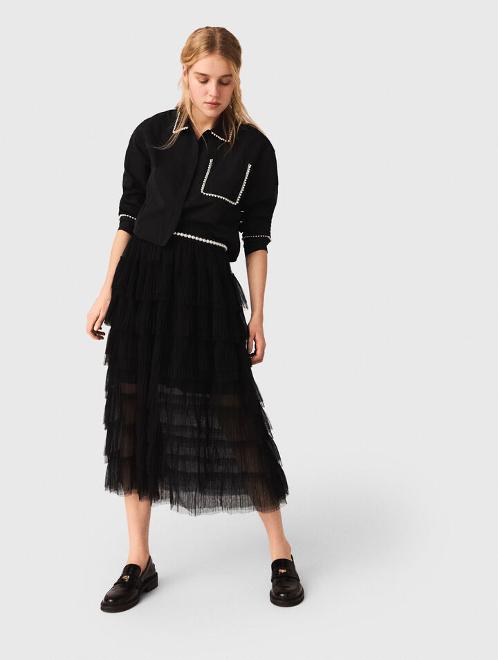 Jupe midi en tulle