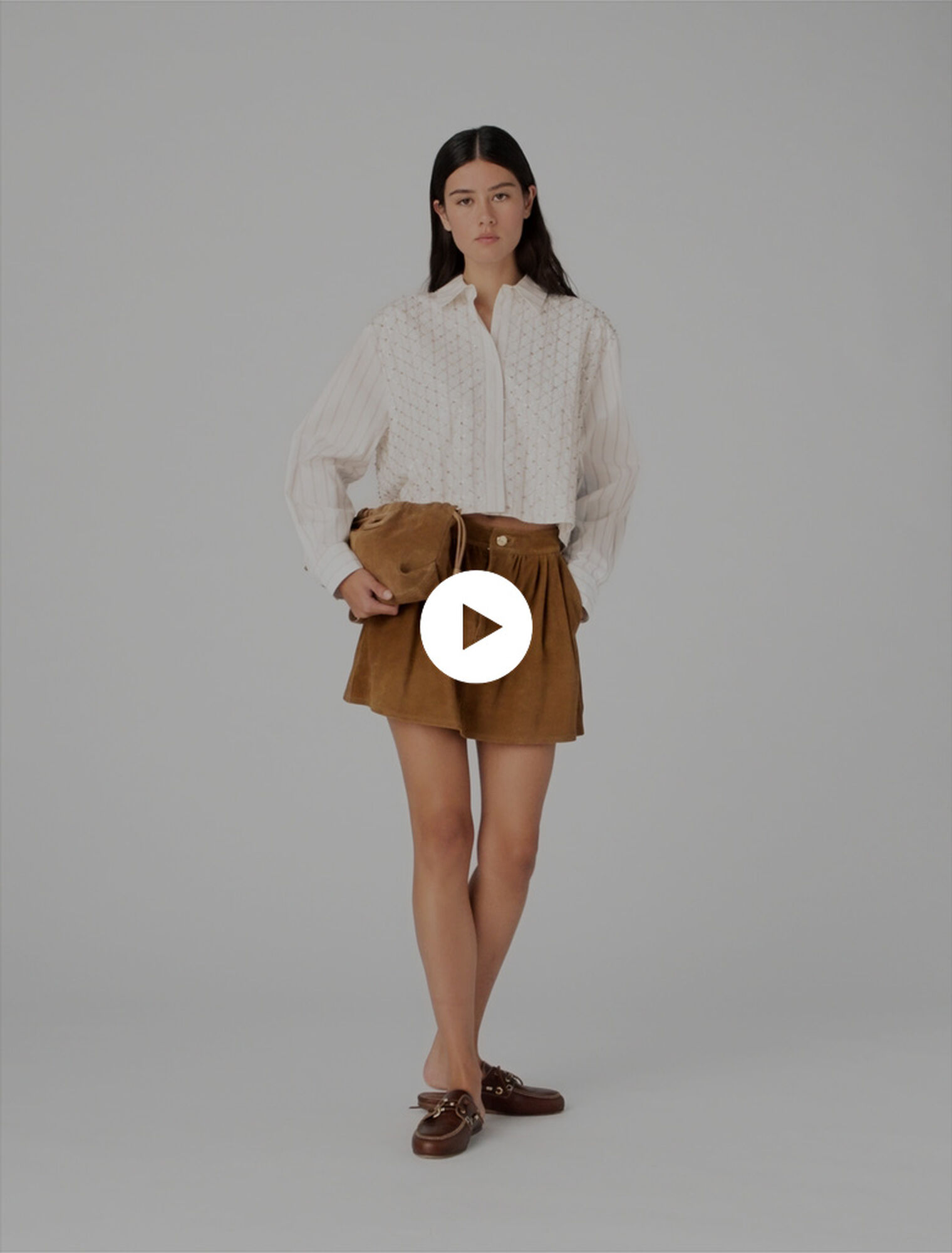 Beaded cropped shirt