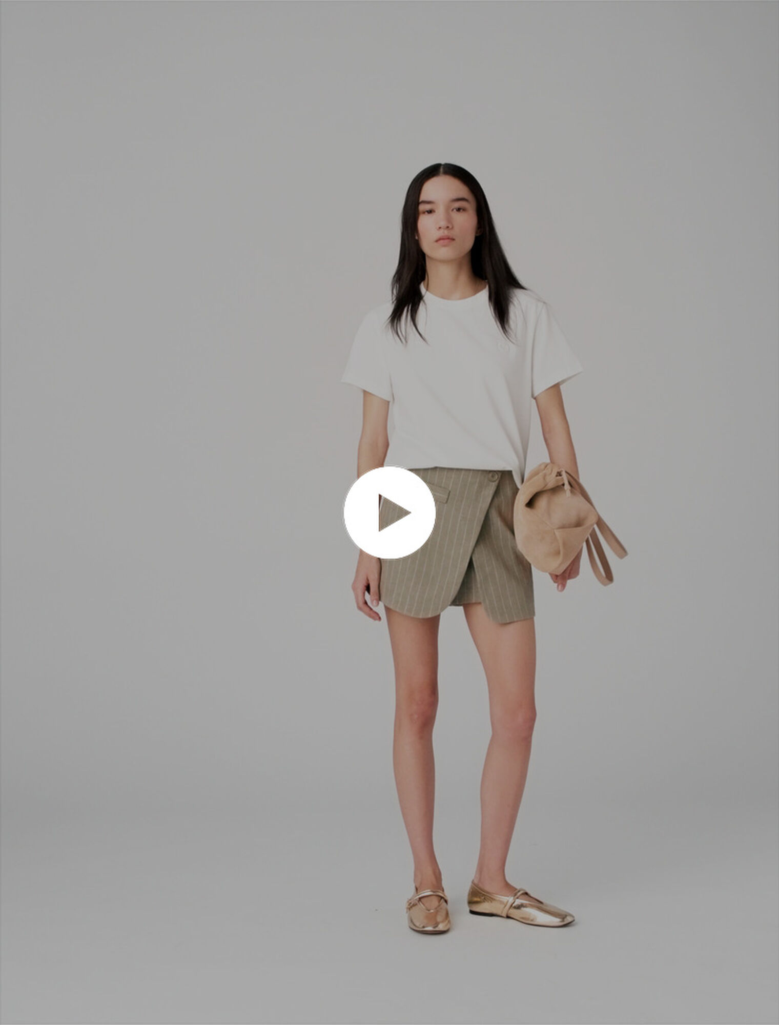 Layered linen blend shorts