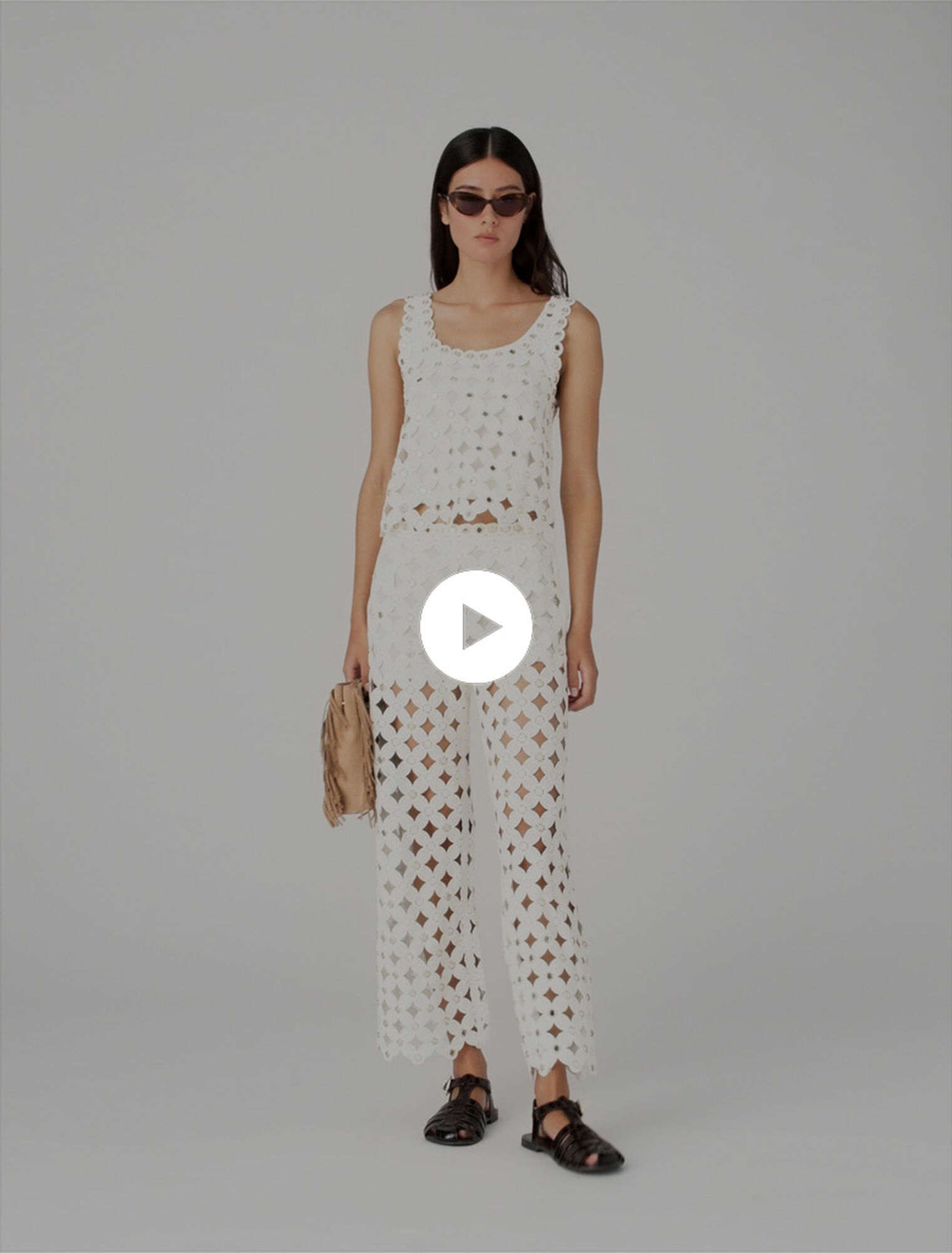 Pantalon en crochet avec miroirs