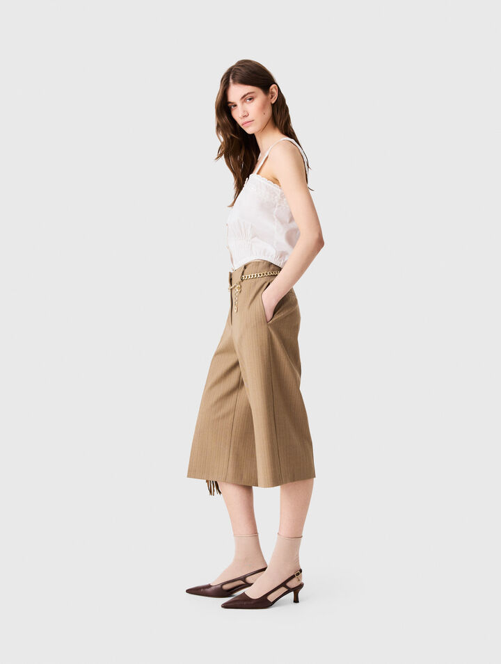 Bermuda tailleur &agrave; plis