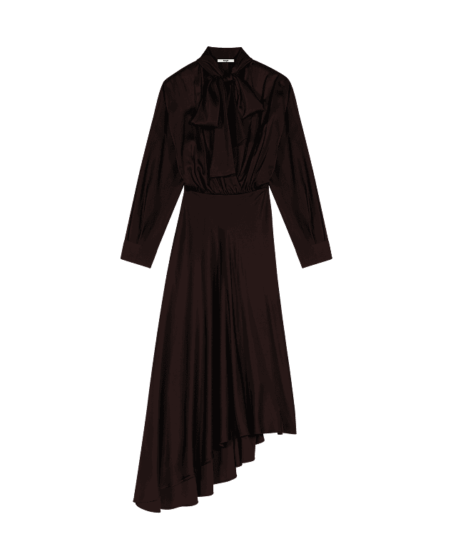 Robe midi asymétrique en satin