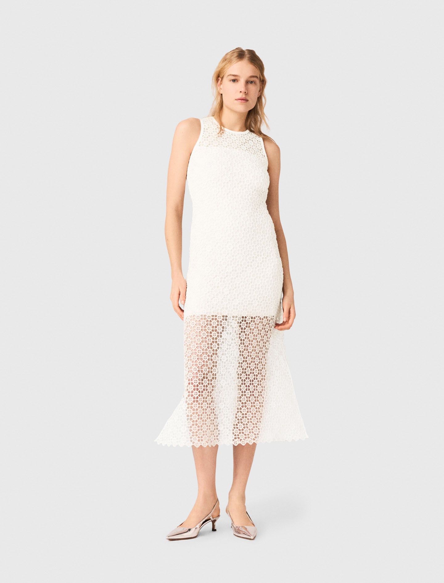 Maje Rhinestone crochet maxi dress