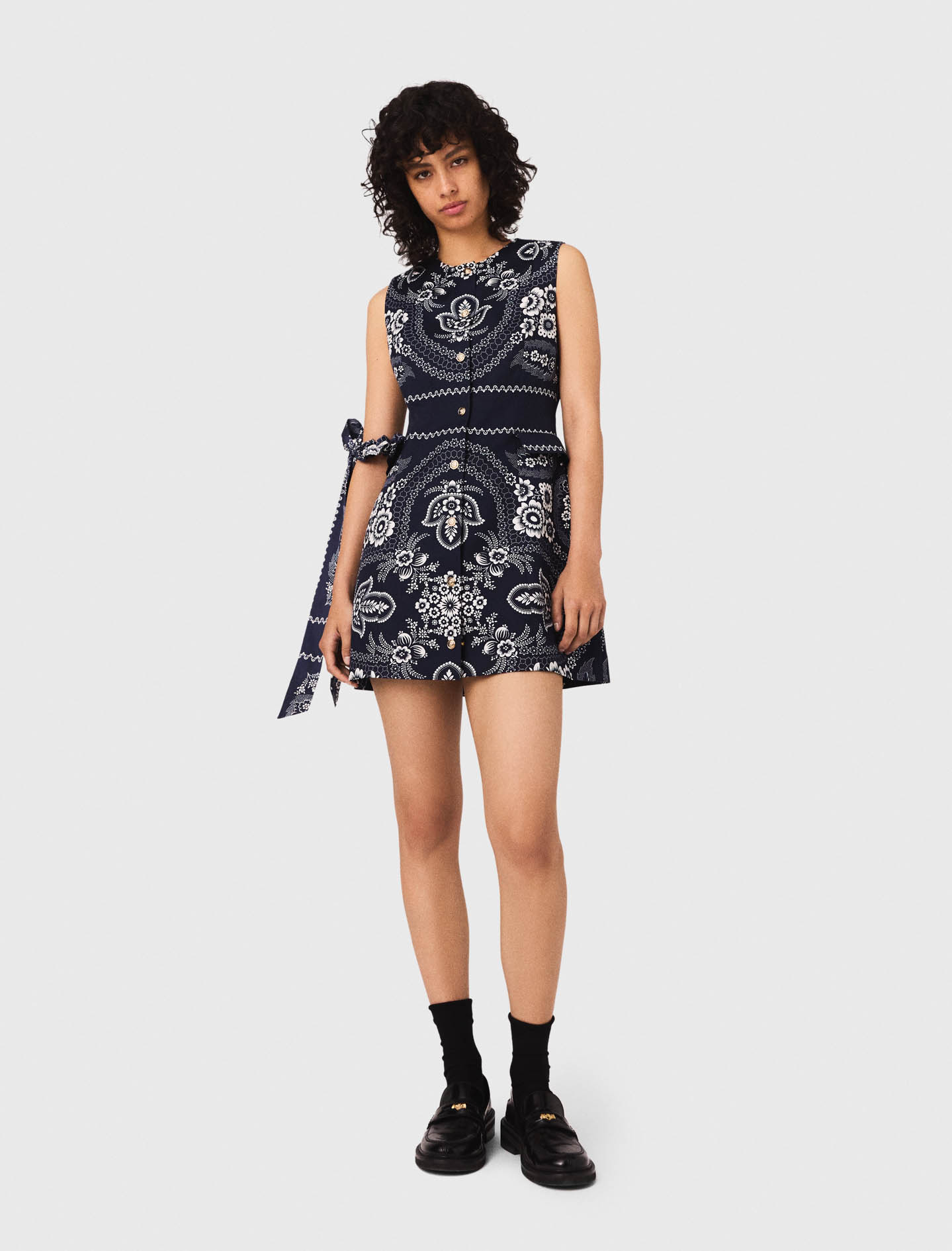 Maje Woman's viscose Mini bandana print dress for Fall/Winter, in color Navy bandana print /