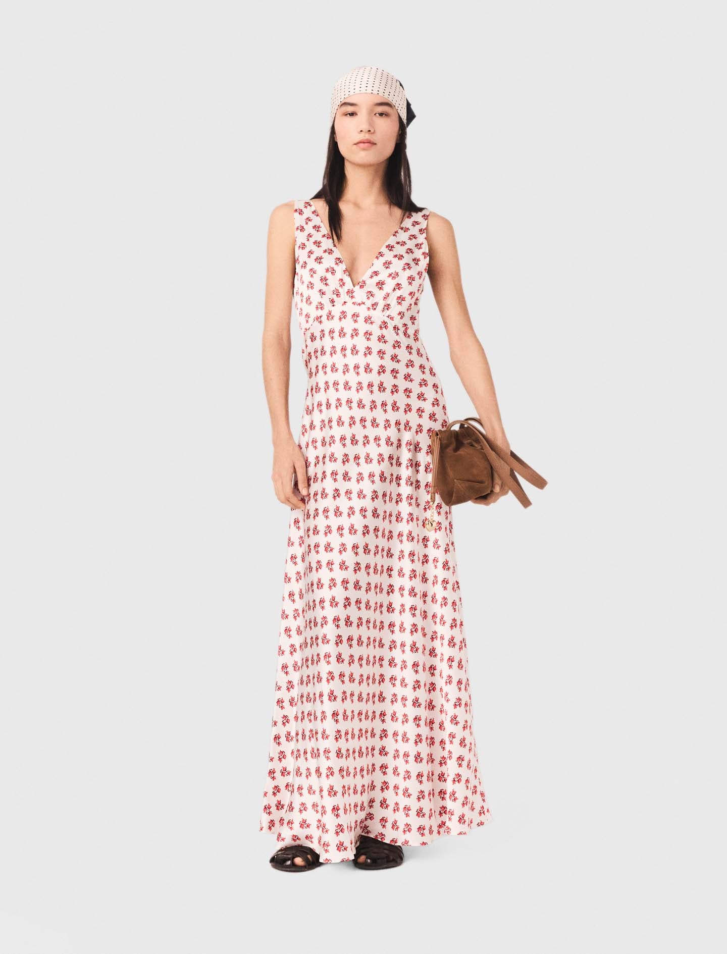 Maje Patterned silk dress