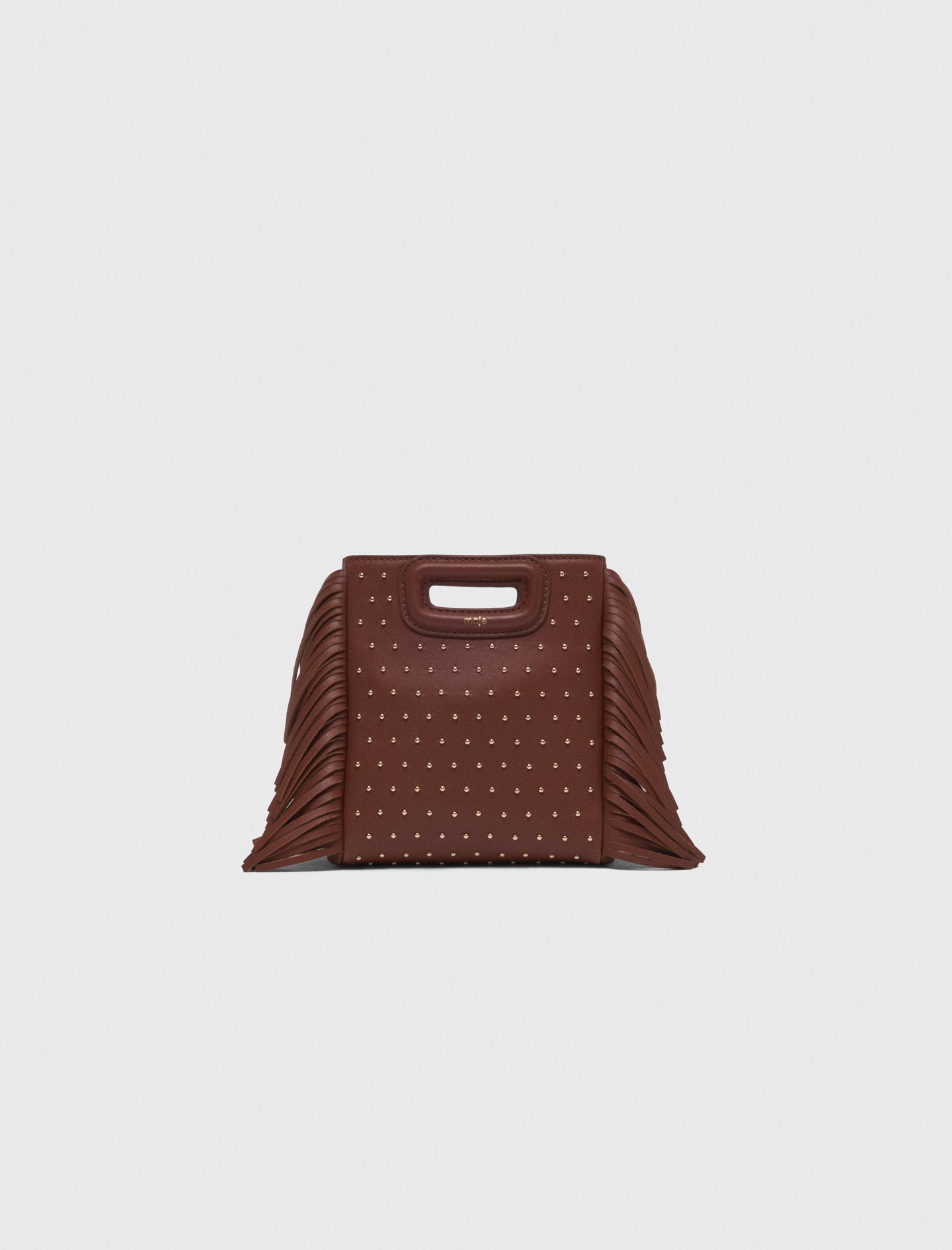 Maje Woman's polyester Leather M mini bag with studs for Fall/Winter, One Size, in color brown /