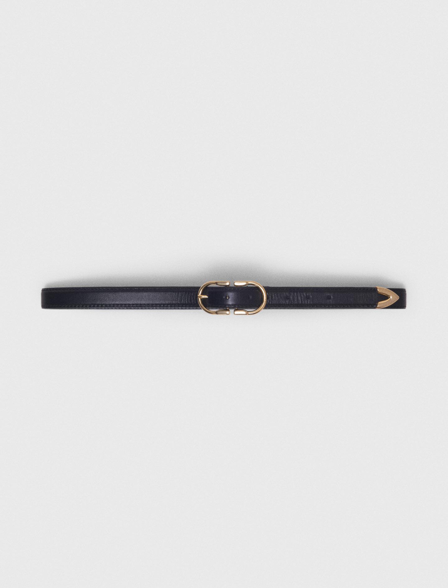 Maje Woman's leather Double-buckle leather belt for Spring/Summer, in color Black / Black