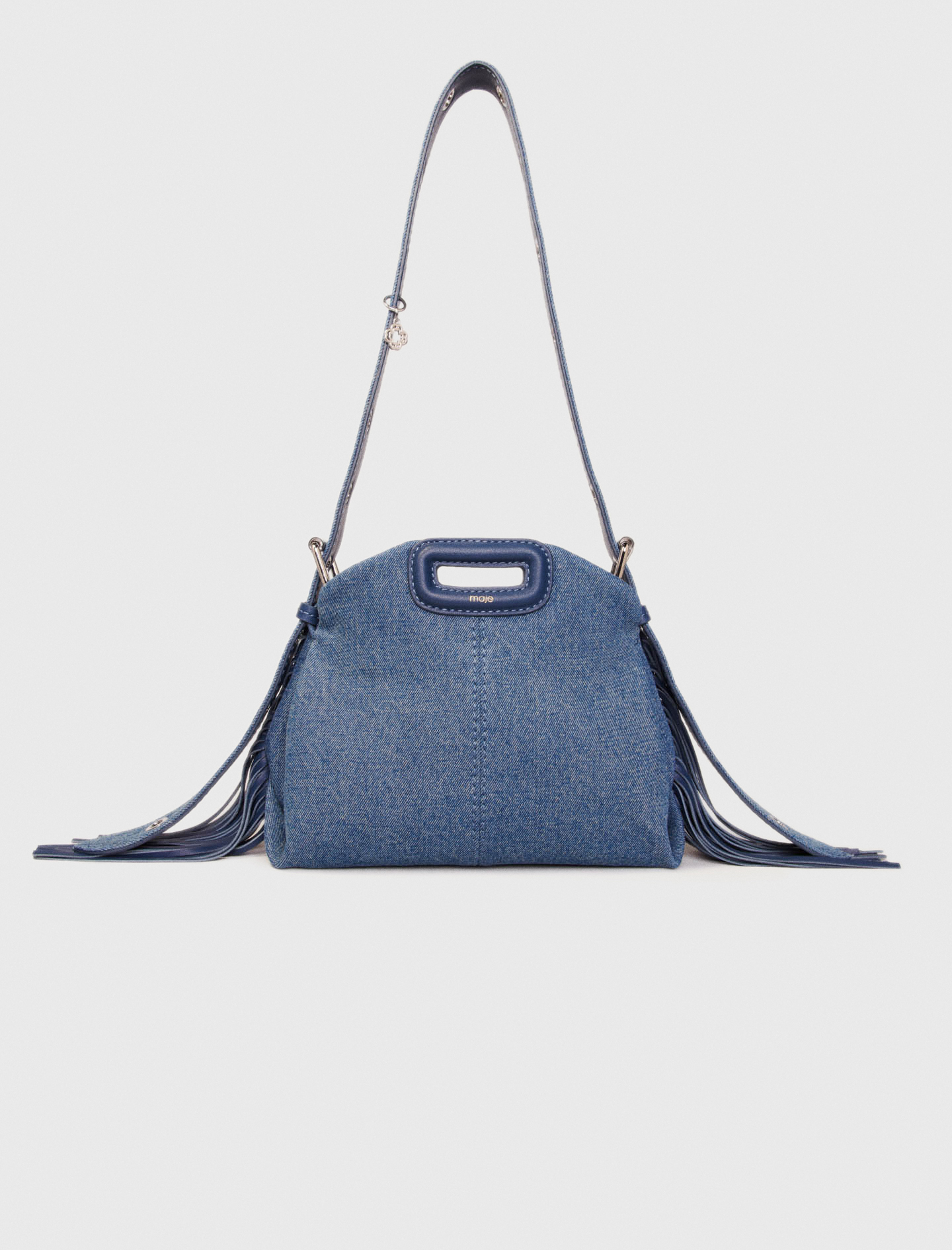 Maje Woman's cotton Miss M mini denim bag for Spring/Summer, One Size, in color blue jean /