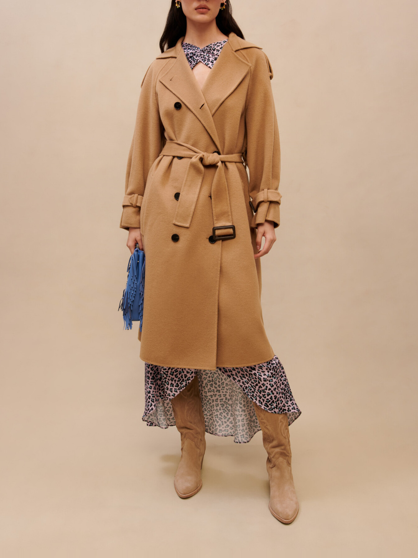 Camel wool coat Natural For Women | Maje