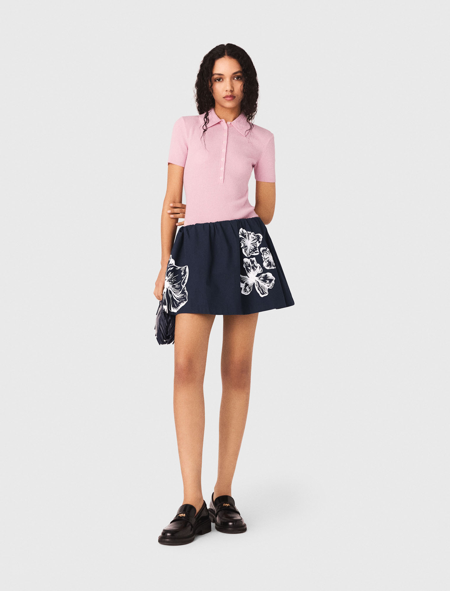 Maje Woman's cotton Short cotton skirt for Spring/Summer, in color Navy / Blue