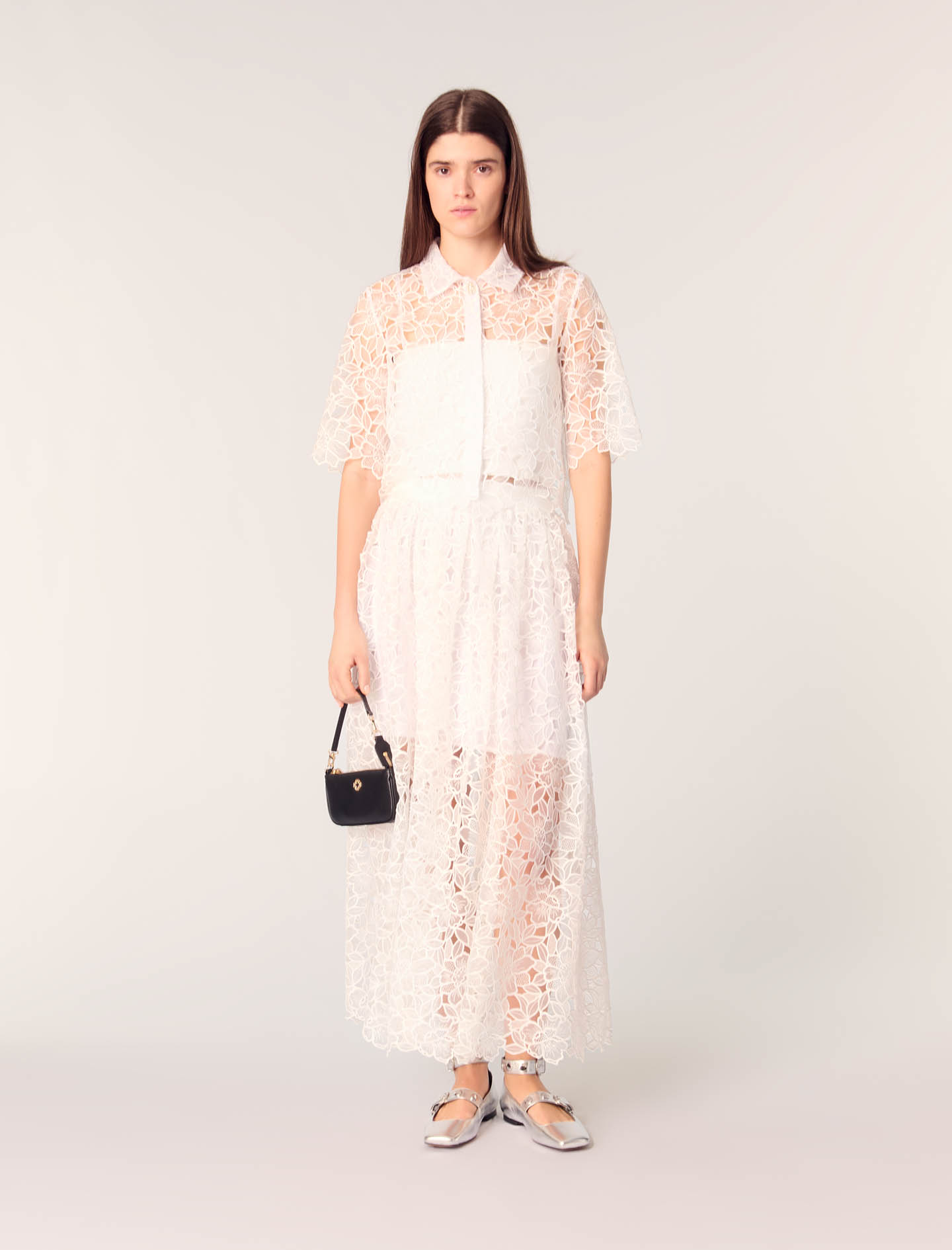 NEWALRIN☆Pure Lace Frill Long Skirt★Pre-order★ Frill-Layered Mini Skirt CD321 - Korean Women's Fashion