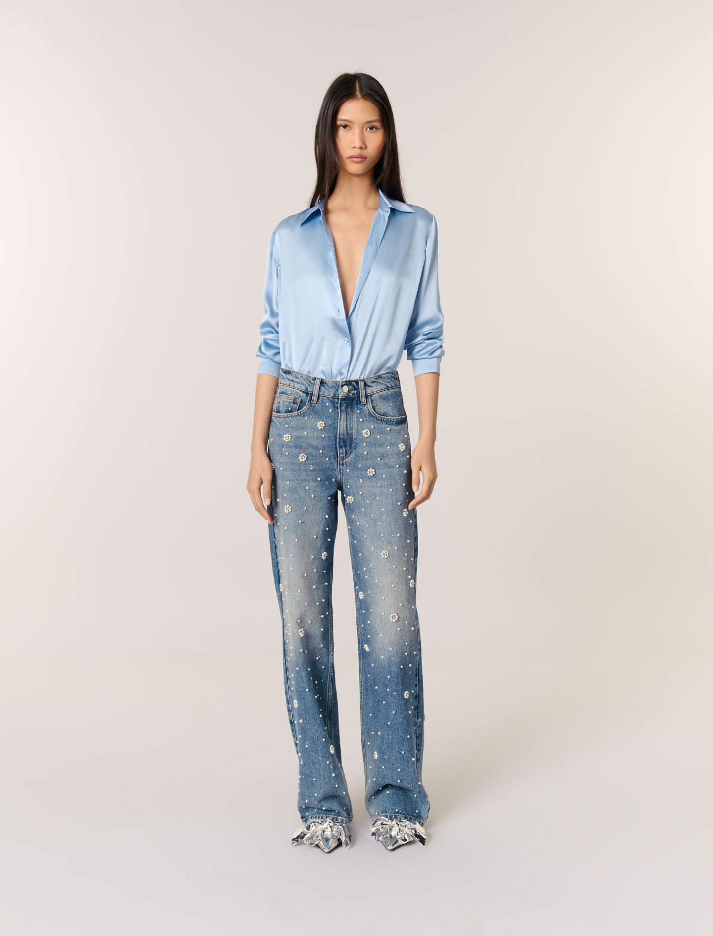 Silk shirt Blue For Women | Maje