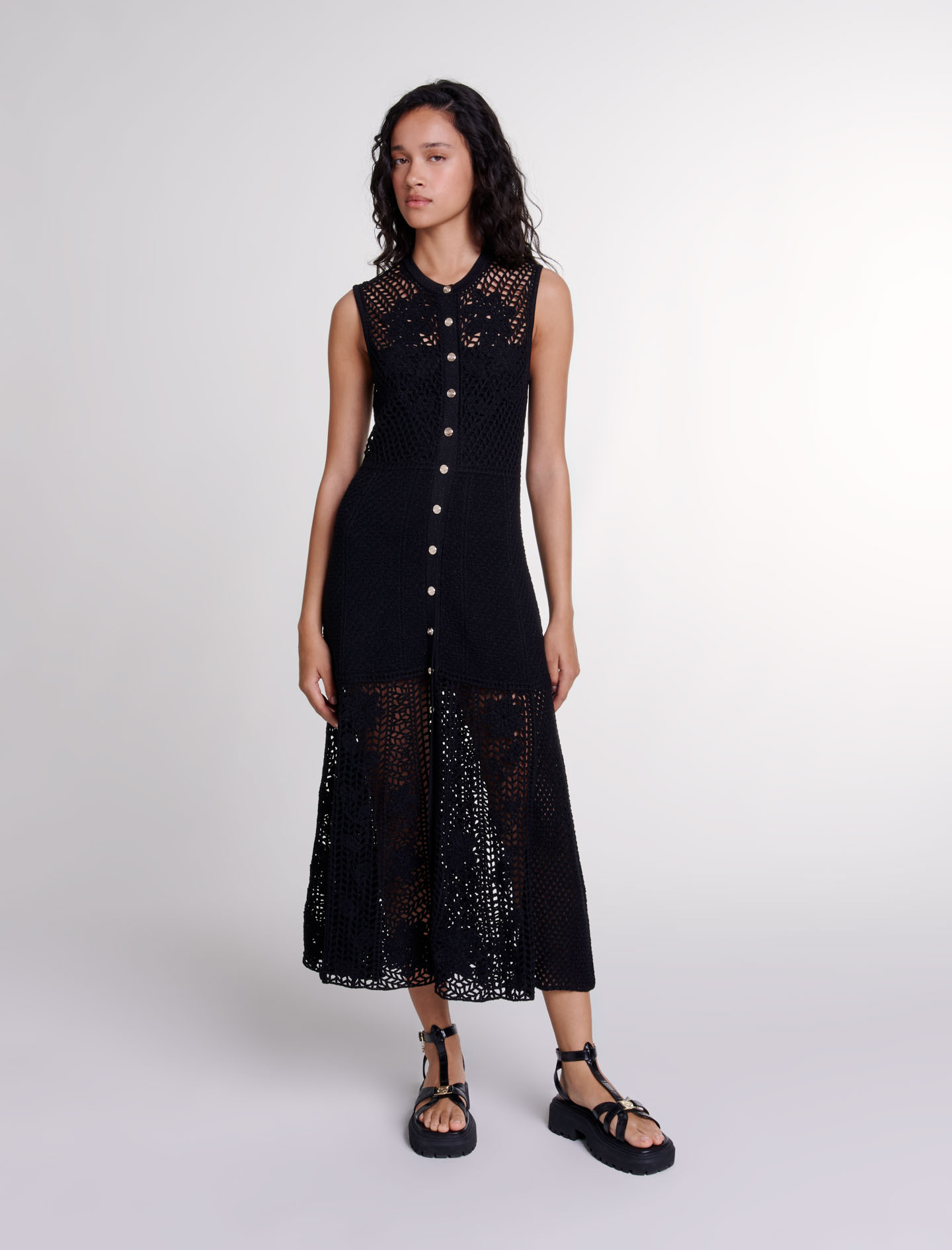 【新品】andmary Leila knit long dress black ANDMARY】Leila knit long dress