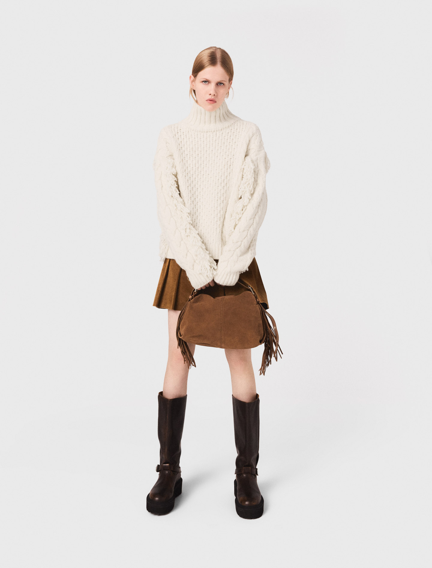 Maje Woman's wool Wool-blend sweater for Fall/Winter, in color Ecru / Beige