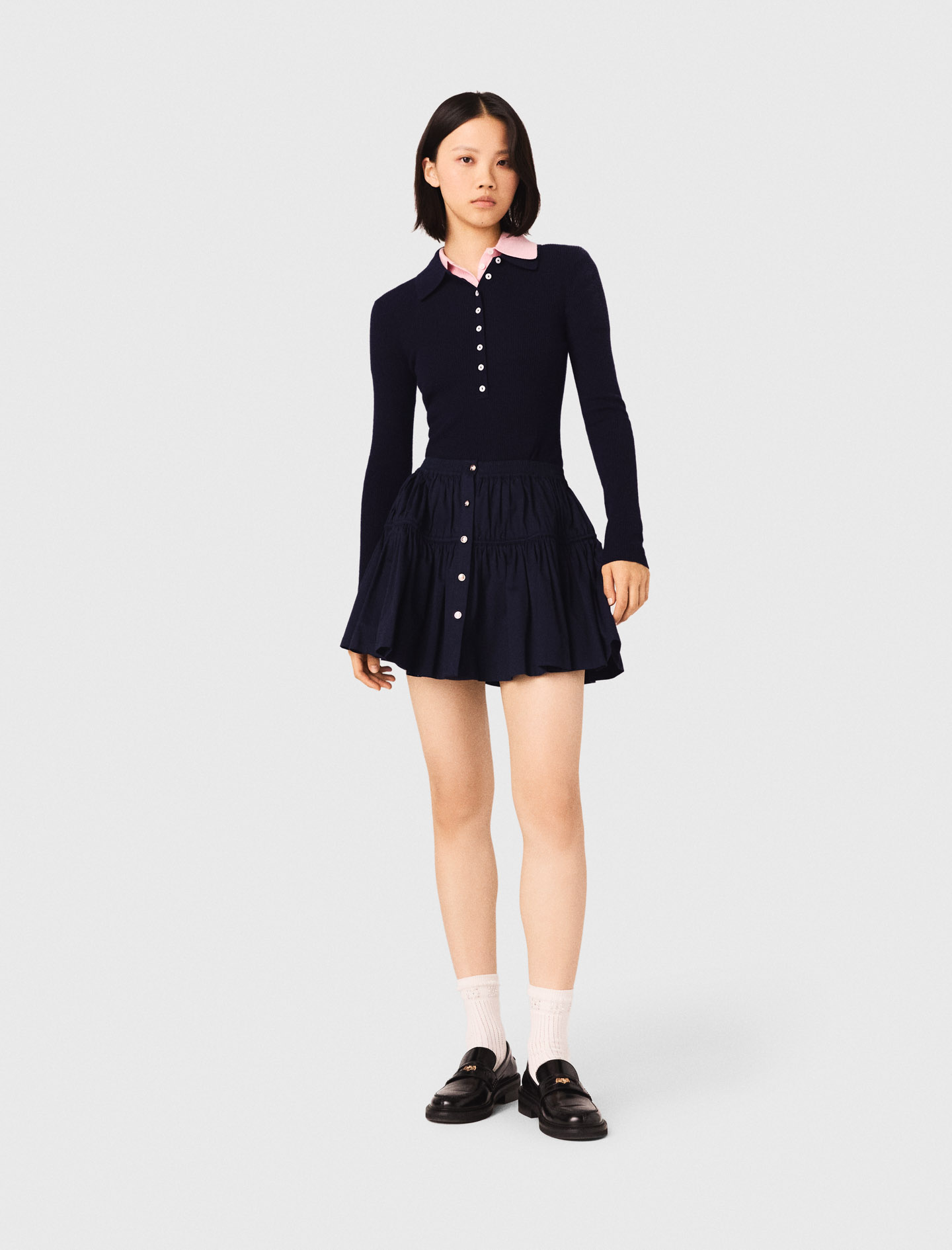 Maje Mini elasticated waist skirt