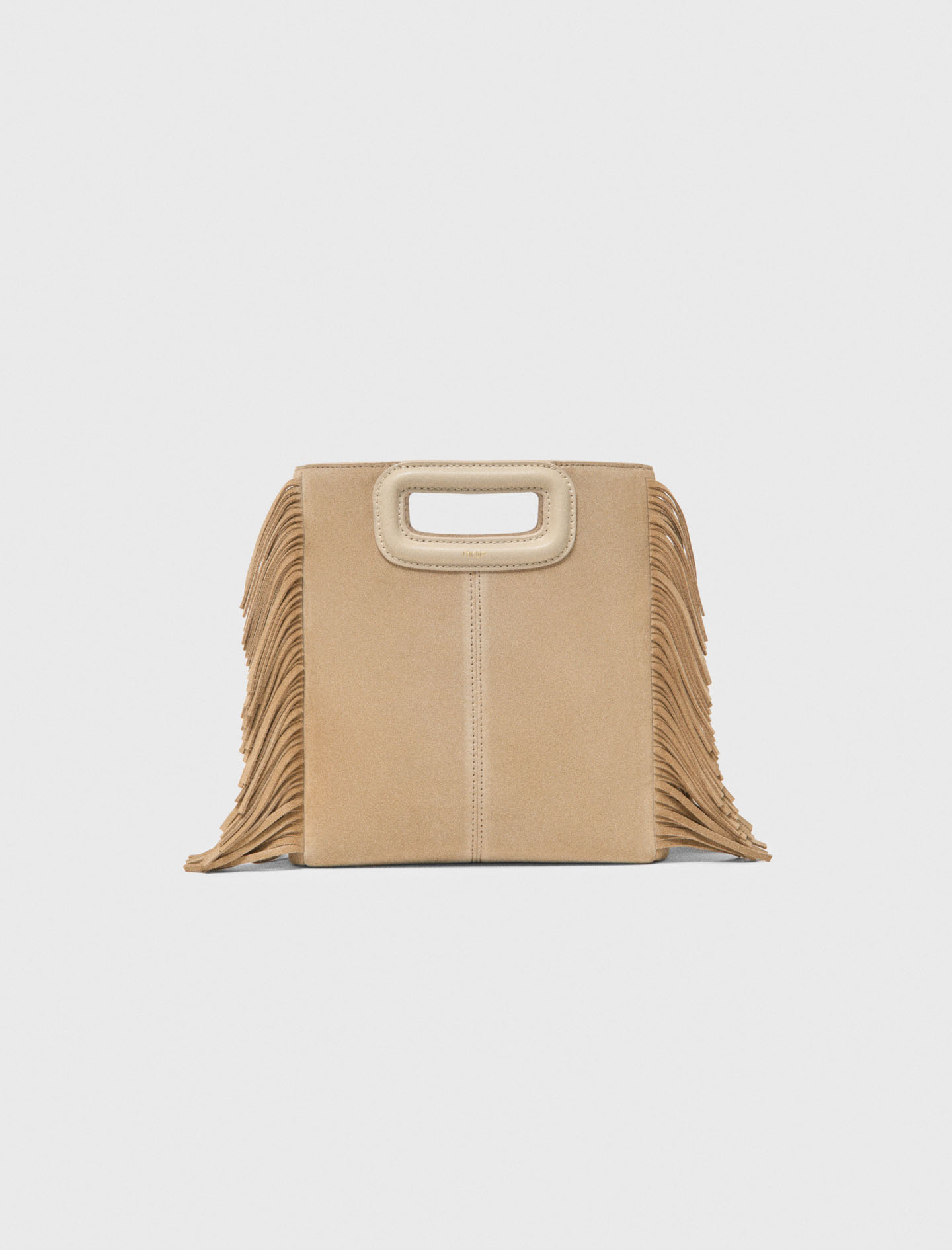 Maje Woman's leather Suede M bag for Spring/Summer, in color Cappucino /