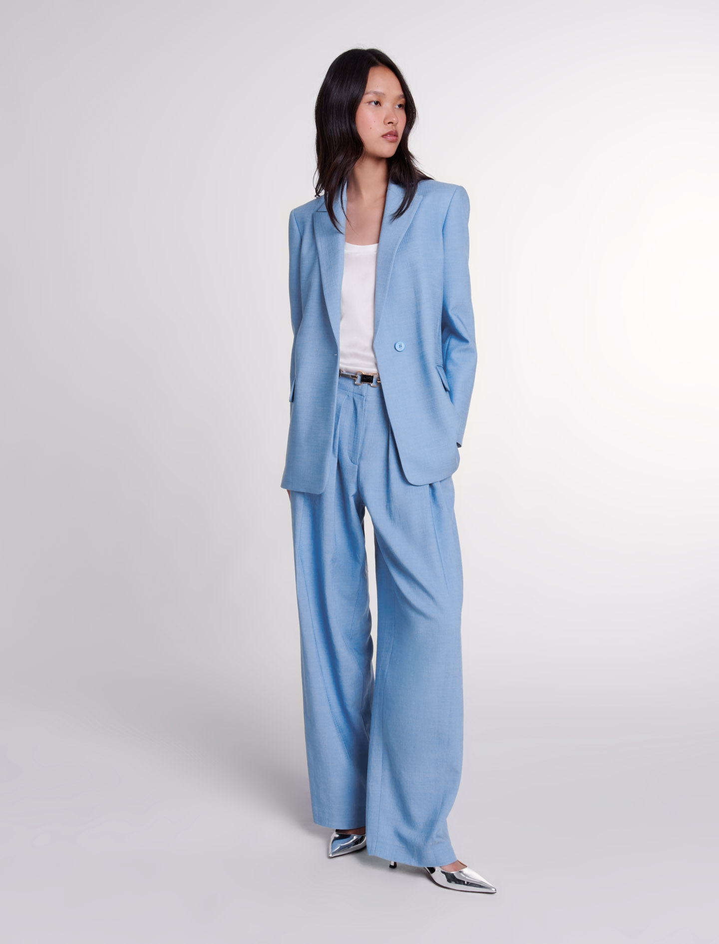 Maje Woman's viscose Suit jacket for Fall/Winter, in color Blue / Blue