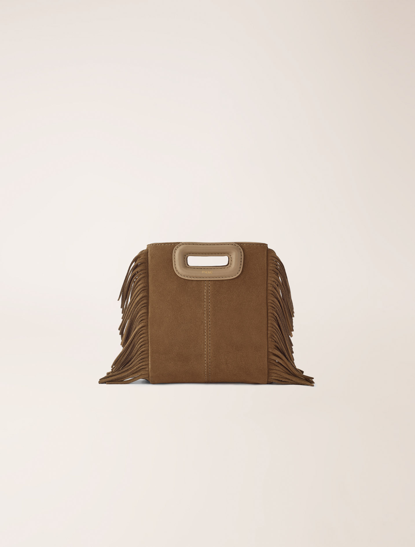 Maje Woman's leather M mini bag in suede leather for Fall/Winter, One Size, in color Camel / Brown