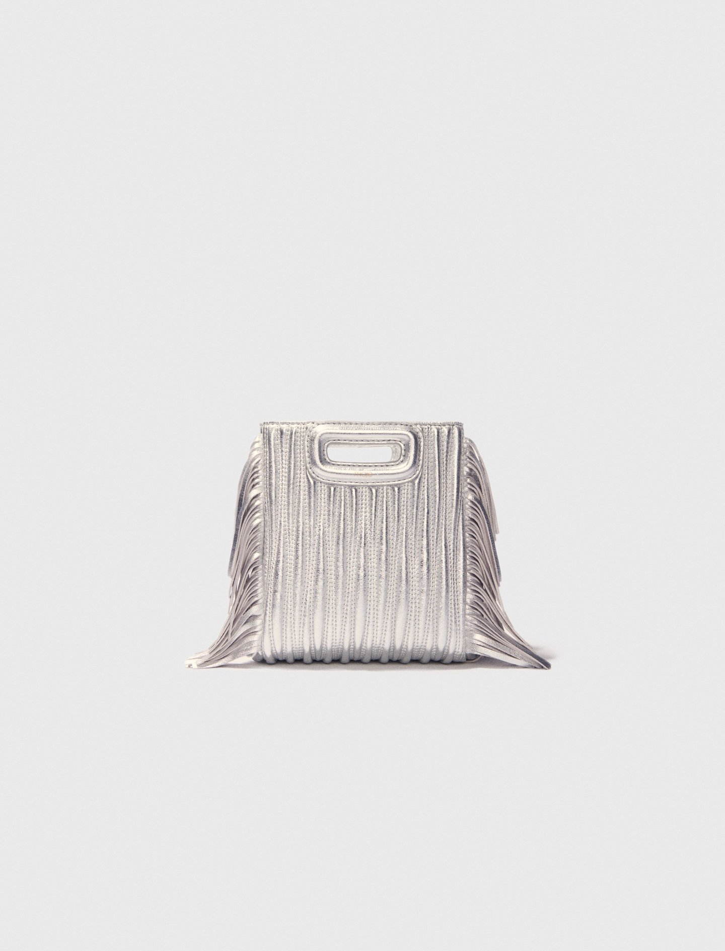 Maje Woman's leather Metallic quilted leather M Mini bag for Spring/Summer, One Size, in color Silver / Grey