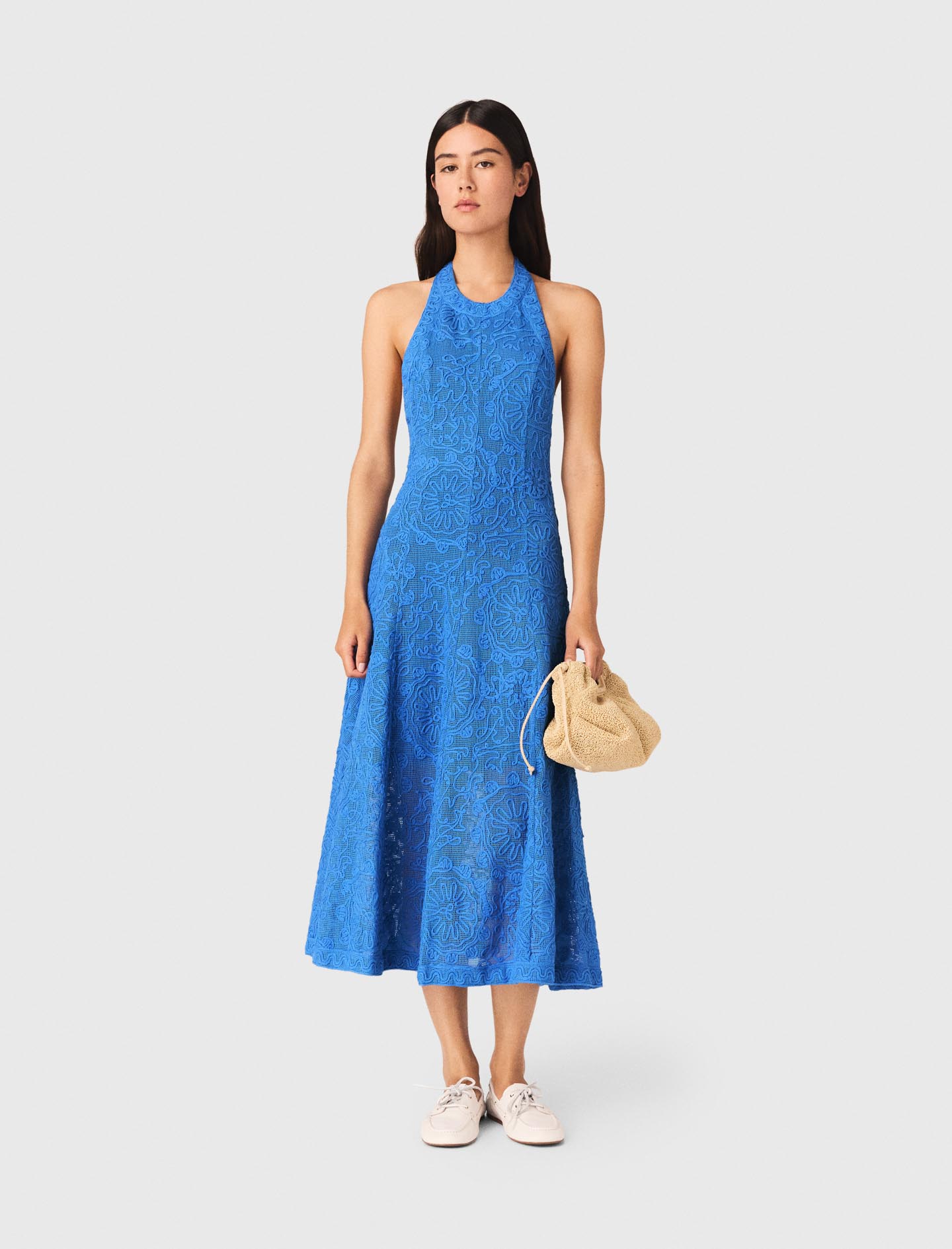 Maje Backless guipure maxi dress