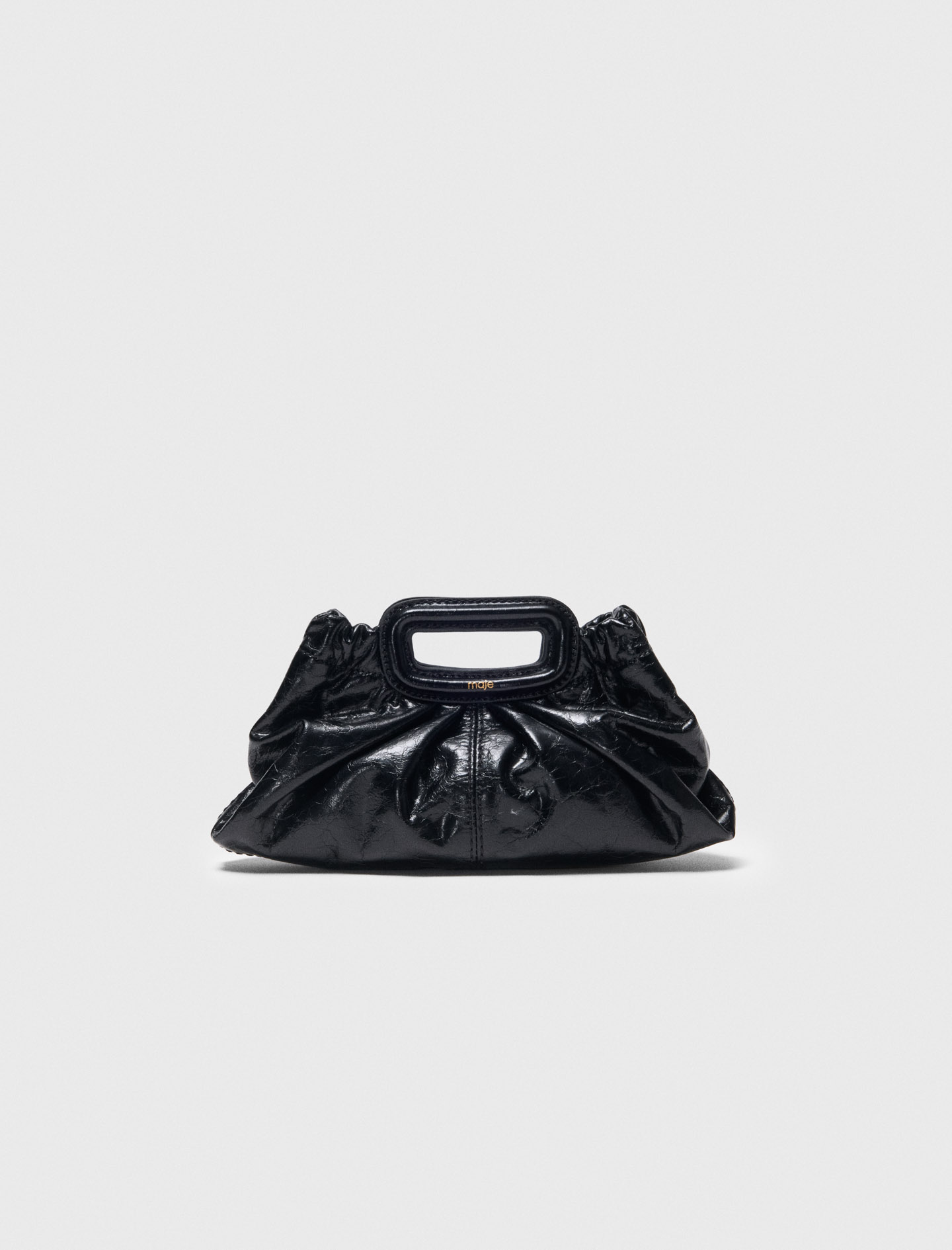 me.＊ Milpli mini crackled leather clutch Black / Gray For Women | Maje
