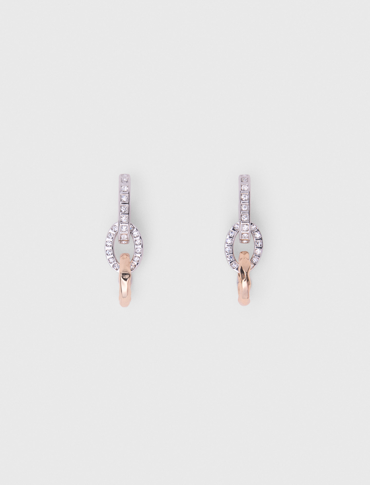 Maje Woman's brass Link earrings for Spring/Summer, in color Golden / silver /